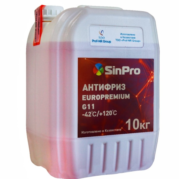 SINPRO АНТИФРИЗ КРАСНЫЙ EUROPREMIUM G11(-42/+120)10КГ